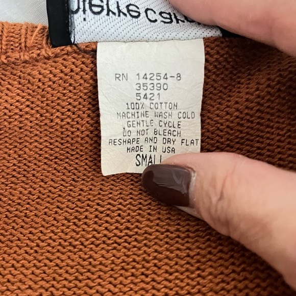 Pierre Cardin vintage 100% cotton terracotta sweater size S - Picture 12 of 12